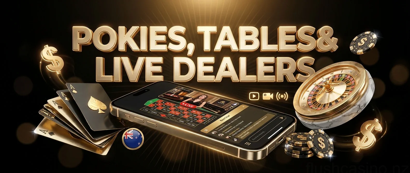 Pokies, Tables& Live Dealers
